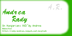 andrea rady business card